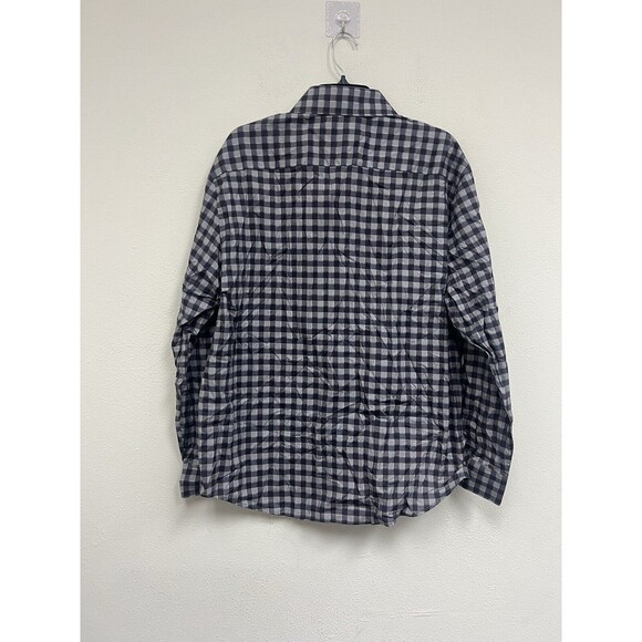 Tallia Sport Grey/Black Checkered Button Up Dress Shirt Men’s Size XL - Picture 3 of 3